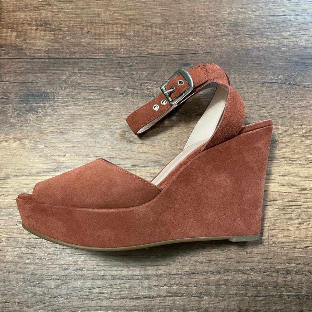 Kate Spade Key Lime Suede Wedge Sandals - Picture 10 of 15